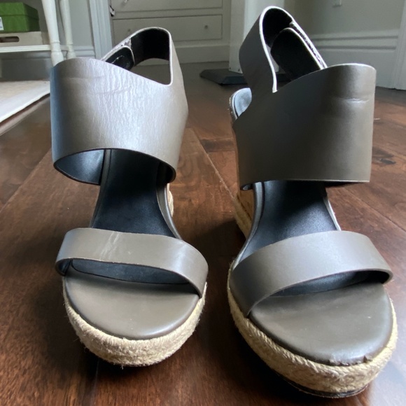 Charles David Oriel Jute Trimmed Leather Cork Wedge Sandals - 8 - Picture 7 of 13